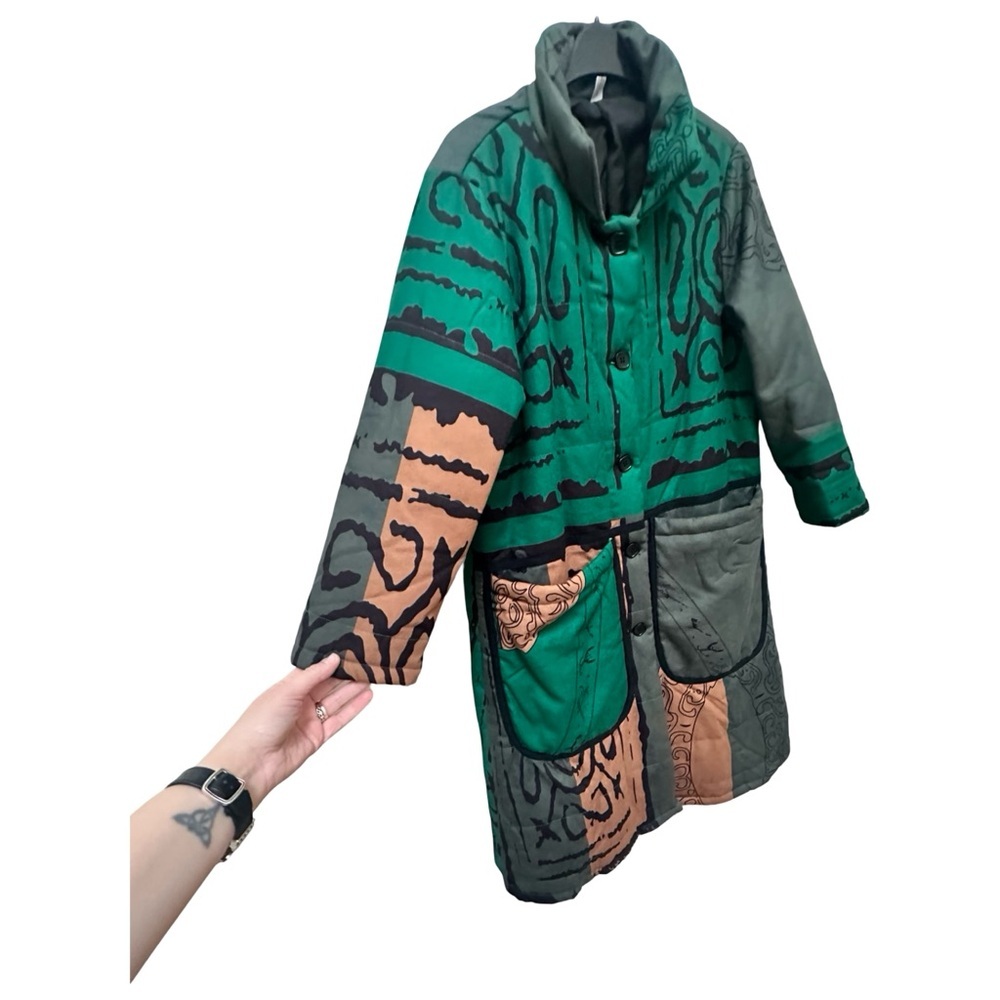 Artisan Patchwork Quilted Cotton Coat – Statement Piece - Picture 8 of 16